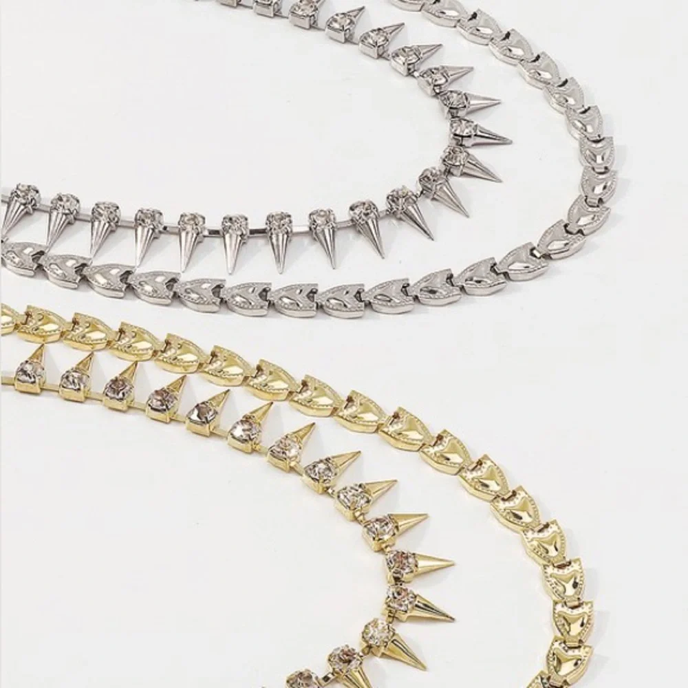 Rivet Rhinestone Necklace - Picture 3 of 3